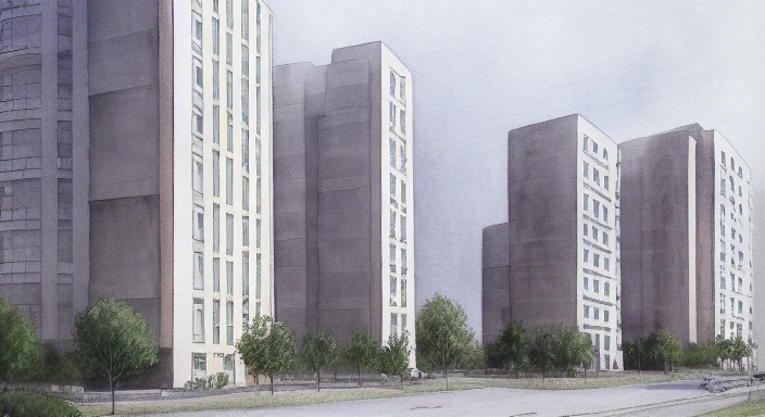 ЖК Основатели в Новосибирске - авторская иллюстрация